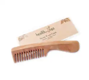 PureTress Neem Wood Wide Tooth Comb with Handle 