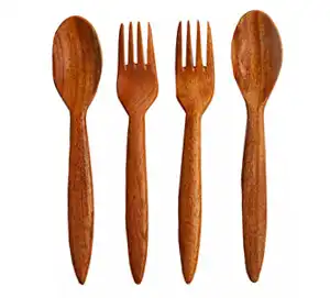 Neem Wood Cutlery Set - Adult