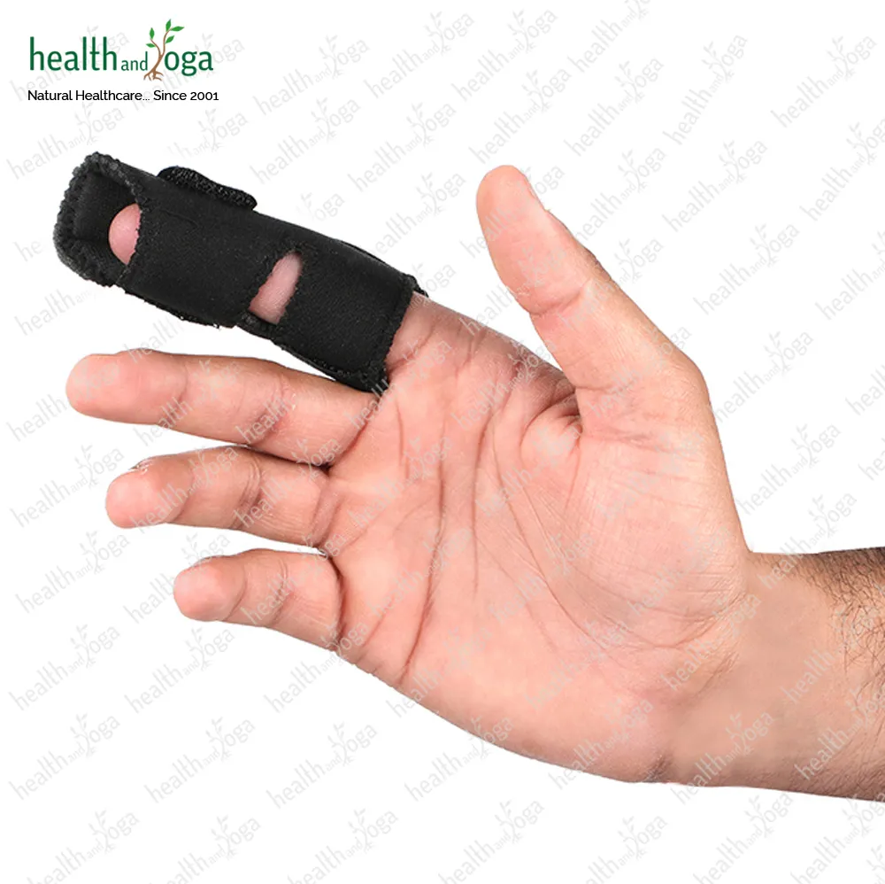 Universal Finger Splint for Fingers or Thumb – Integrated Aluminum Support  and Double Strap for Pain Relief