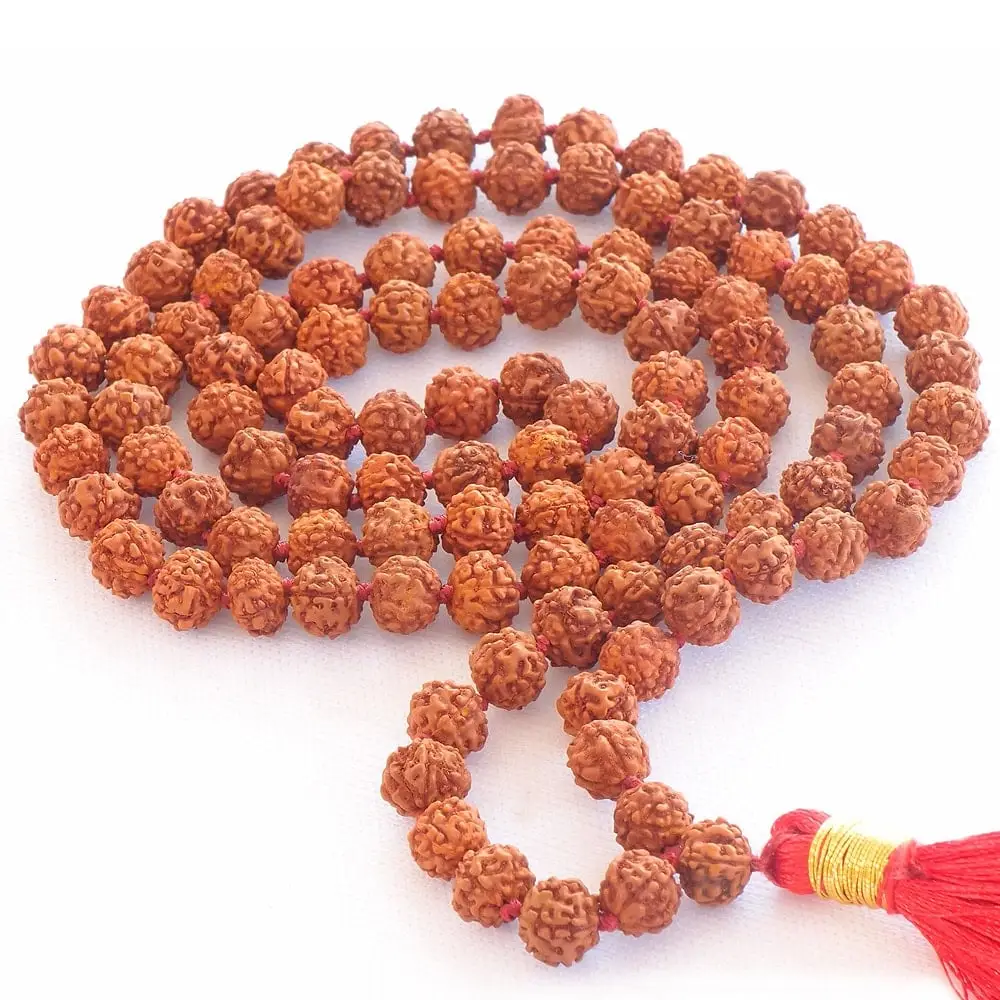 Rudraksha Mala Beads Necklace With 108 Prayer Beads for Japa, Meditation,  and to Increase Calmness Rudraksha Beads, Rosary Beads, Mala 